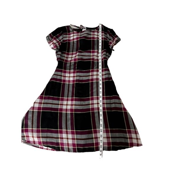 LOFT Women's Petit Mini Dress Short Sleeves Size 00P Plaid - Picture 8 of 10